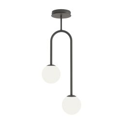 Emibig Atria lampa podsufitowa 2x10 W biała-czarna 1383/2