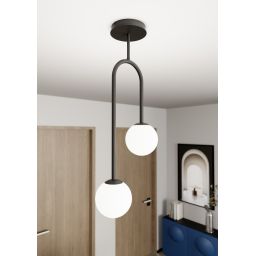 Emibig Atria lampa podsufitowa 2x10 W biała-czarna 1383/2