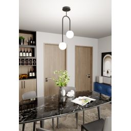Emibig Atria lampa podsufitowa 2x10 W biała-czarna 1383/2