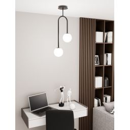 Emibig Atria lampa podsufitowa 2x10 W biała-czarna 1383/2
