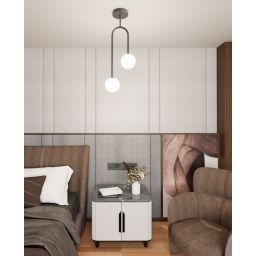 Emibig Atria lampa podsufitowa 2x10 W biała-czarna 1383/2