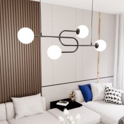 Emibig Atria lampa wisząca 4x10 W biała-czarna 1383/4