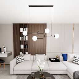 Emibig Atria lampa wisząca 4x10 W biała-czarna 1383/4