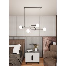 Emibig Atria lampa wisząca 4x10 W biała-czarna 1383/4