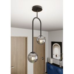 Emibig Atria lampa podsufitowa 2x10 W czarna-grafitowa 1384/2