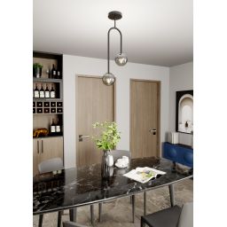 Emibig Atria lampa podsufitowa 2x10 W czarna-grafitowa 1384/2