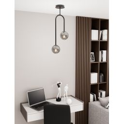 Emibig Atria lampa podsufitowa 2x10 W czarna-grafitowa 1384/2