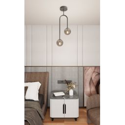 Emibig Atria lampa podsufitowa 2x10 W czarna-grafitowa 1384/2