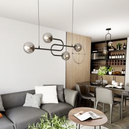 Emibig Atria lampa wisząca 4x10 W czarna-grafitowa 1384/4