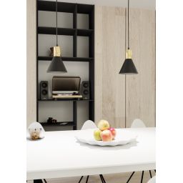 Emibig Rosa lampa wisząca 1x10 W czarna-złota 1388/1