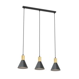 Emibig Rosa lampa wisząca 3x10 W czarna-złota 1388/3