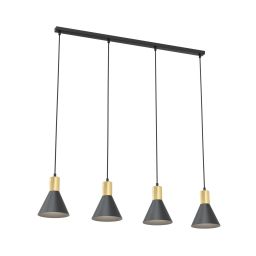 Emibig Rosa lampa wisząca 4x10 W czarna-złota 1388/4