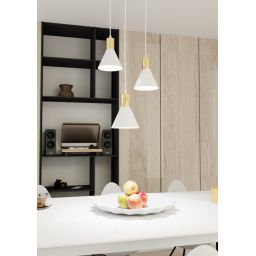 Emibig Rosa lampa wisząca 3x10 W biała 1389/3PREM