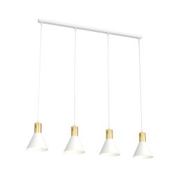 Emibig Rosa lampa wisząca 4x10 W biała-złota 1389/4