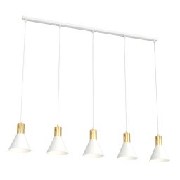 Emibig Rosa lampa wisząca 5x10 W biała-złota 1389/5