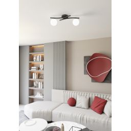 Emibig Opus lampa podsufitowa 2x10 W biała-czarna 1390/2