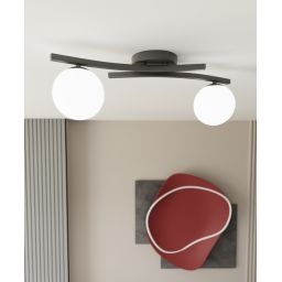 Emibig Opus lampa podsufitowa 2x10 W biała-czarna 1390/2