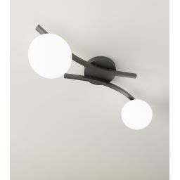 Emibig Opus lampa podsufitowa 2x10 W biała-czarna 1390/2
