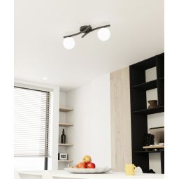 Emibig Opus lampa podsufitowa 2x10 W biała-czarna 1390/2