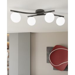 Emibig Opus lampa podsufitowa 4x10 W biała-czarna 1390/4