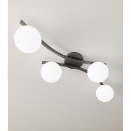 Emibig Opus lampa podsufitowa 4x10 W biała-czarna 1390/4