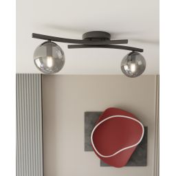 Emibig Opus lampa podsufitowa 2x10 W biała-grafitowa 1391/2
