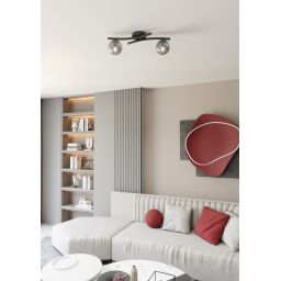 Emibig Opus lampa podsufitowa 2x10 W biała-grafitowa 1391/2