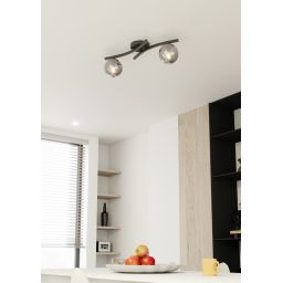 Emibig Opus lampa podsufitowa 2x10 W biała-grafitowa 1391/2
