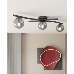 Emibig Opus lampa podsufitowa 3x10 W czarna-grafitowa 1391/3