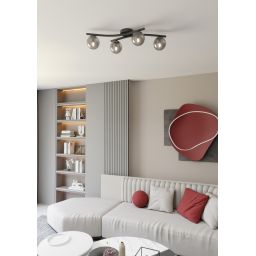 Emibig Opus lampa podsufitowa 4x10 W czarna-grafitowa 1391/4
