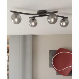 Emibig Opus lampa podsufitowa 4x10 W czarna-grafitowa 1391/4
