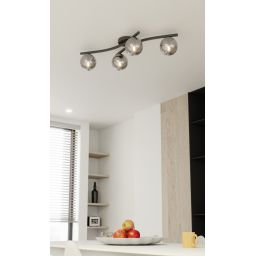 Emibig Opus lampa podsufitowa 4x10 W czarna-grafitowa 1391/4