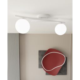 Emibig Opus lampa podsufitowa 2x10 W biała 1392/2