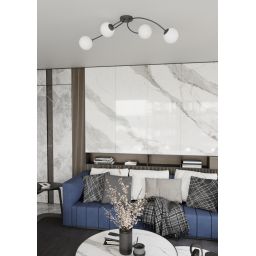 Emibig Vibra lampa podsufitowa 4x10 W biała-czarna 1398/4