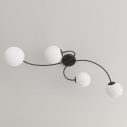 Emibig Vibra lampa podsufitowa 4x10 W biała-czarna 1398/4