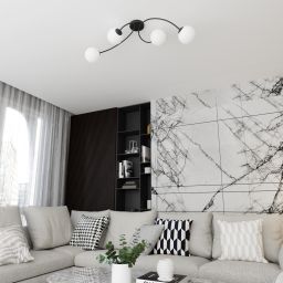 Emibig Vibra lampa podsufitowa 4x10 W biała-czarna 1398/4
