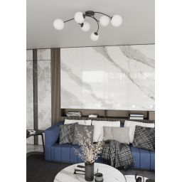 Emibig Vibra lampa podsufitowa 6x10 W biała-czarna 1398/6