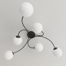 Emibig Vibra lampa podsufitowa 6x10 W biała-czarna 1398/6