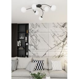 Emibig Vibra lampa podsufitowa 6x10 W biała-czarna 1398/6
