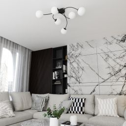 Emibig Vibra lampa podsufitowa 6x10 W biała-czarna 1398/6