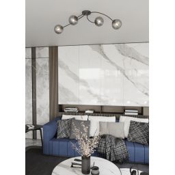 Emibig Vibra lampa podsufitowa 4x10 W czarna-grafitowa 1399/4
