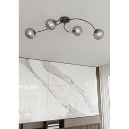 Emibig Vibra lampa podsufitowa 4x10 W czarna-grafitowa 1399/4