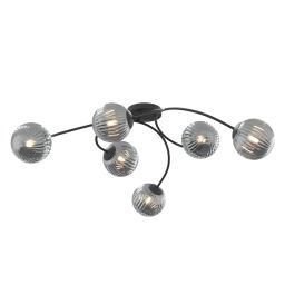 Emibig Vibra lampa podsufitowa 6x10 W czarna-grafitowa 1399/6