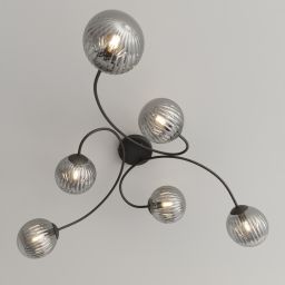 Emibig Vibra lampa podsufitowa 6x10 W czarna-grafitowa 1399/6