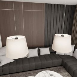 Emibig Epoca lampa wisząca 2x15 W czarna-beżowa 1404/2