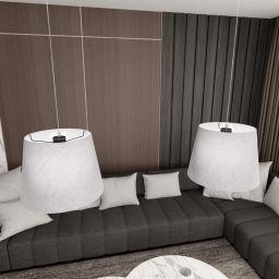 Emibig Epoca lampa wisząca 2x10 W czarna-szary/popielaty 1405/2