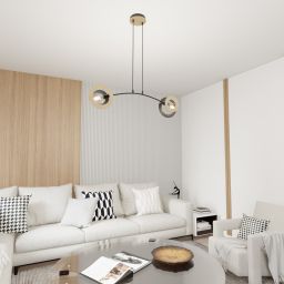 Emibig Skiva lampa wisząca 2x15 W czarna 1409/2