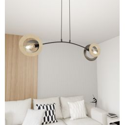 Emibig Skiva lampa wisząca 2x15 W czarna 1409/2