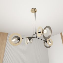 Emibig Skiva lampa wisząca 4x15 W czarna 1409/4