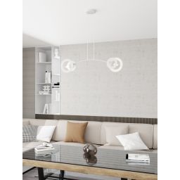 Emibig Euforia lampa wisząca 2x15 W biała 1414/2